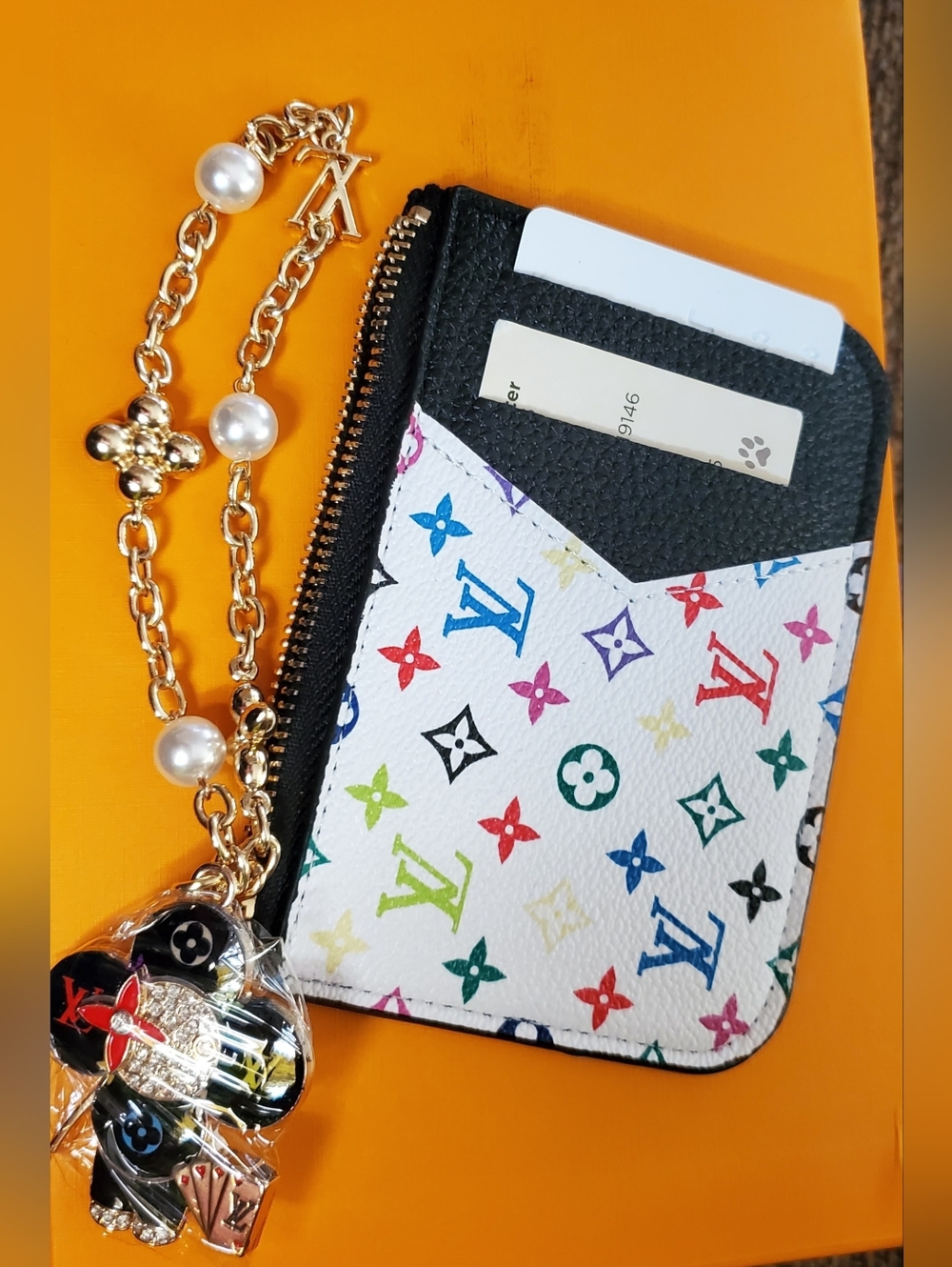 Multicolor  Card Holder with Wrist Strap